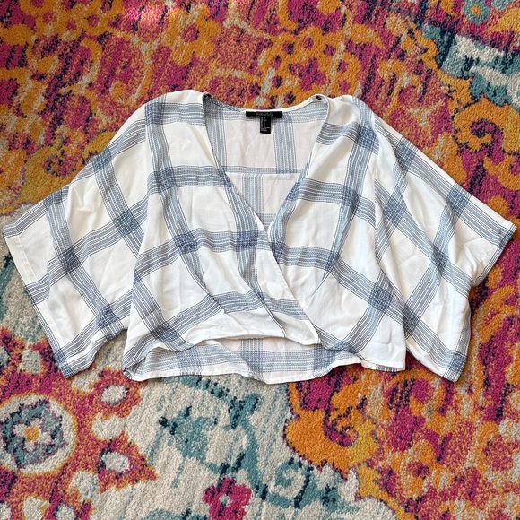 Forever 21 Tops - Forever 21 Blue and White Plaid Blouse